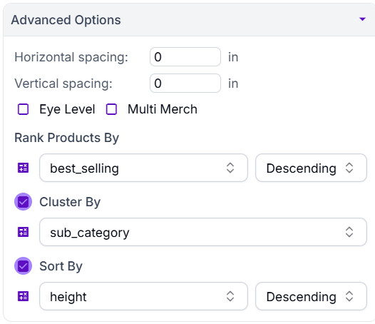 The Advanced options settings in the Auto Fill panel.