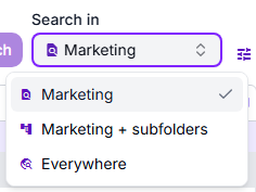 The Search in scope dropdown