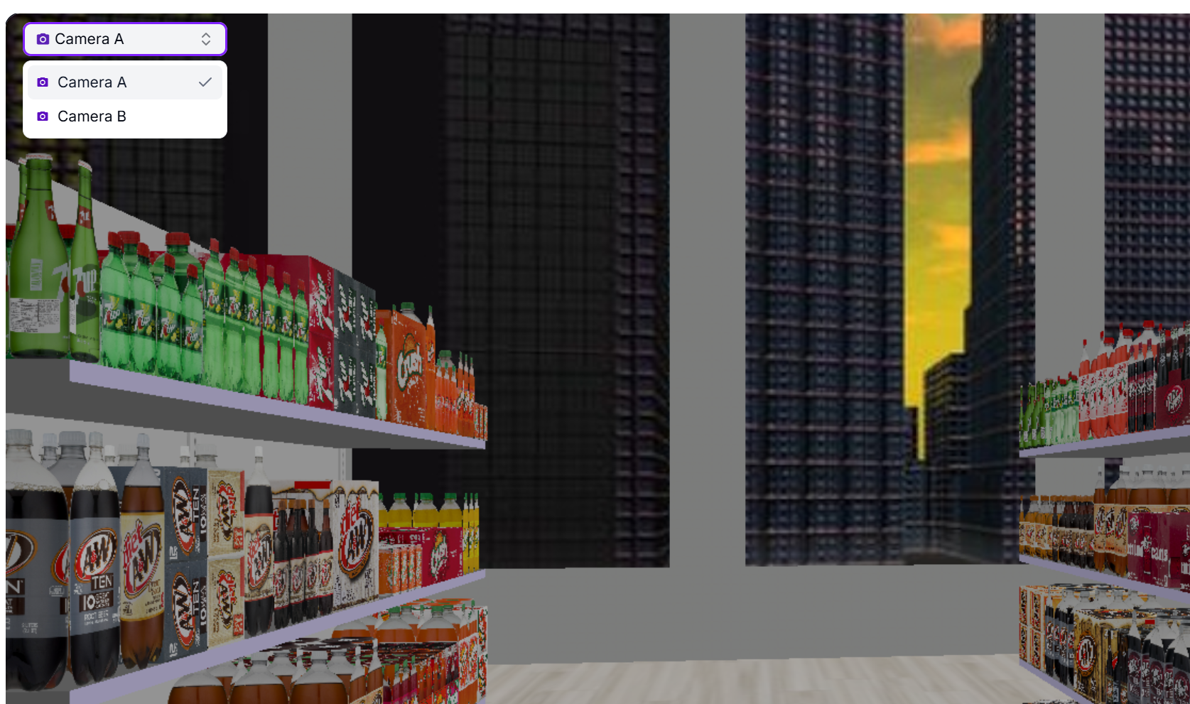 The same two cameras, listed in the 3D dropdown