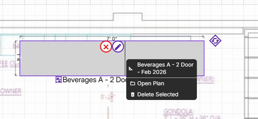 The section context menu