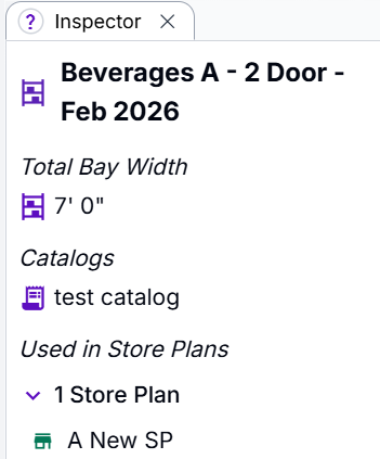 The Plan Inspector, listing the Store Plans a Plan appears in