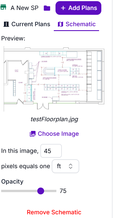 The Schematic tab, with an image chosen
